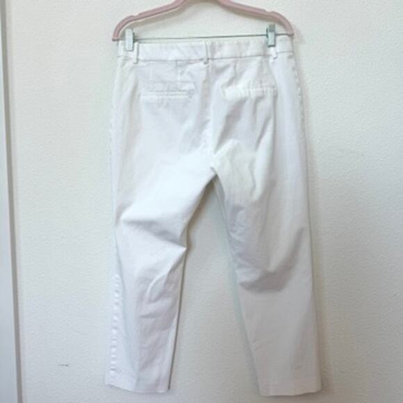 Theory Cropped Pants White Size 10 Cotton Blend Minimalist Classic Workwear - Picture 6 of 6